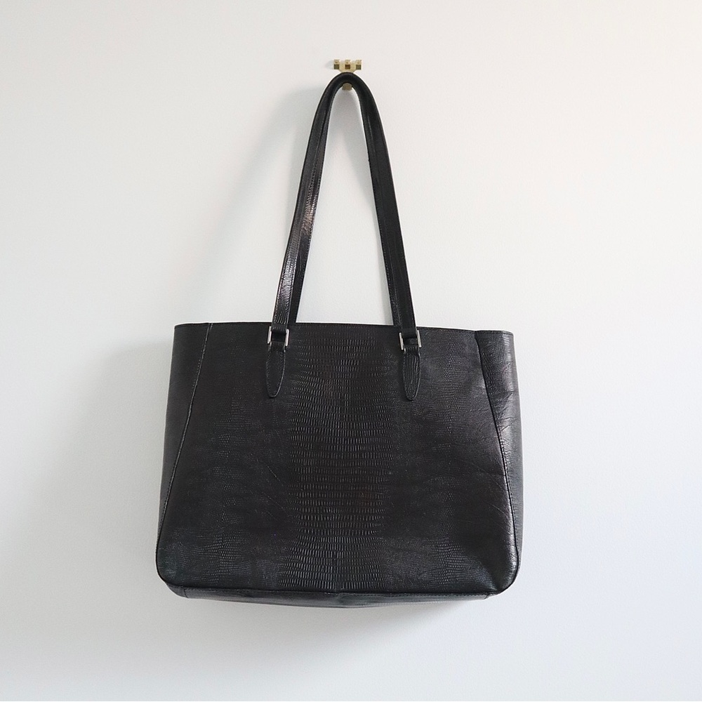 Vintage Black Leather Bag from Ann Taylor